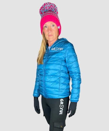 women's blue down jacket