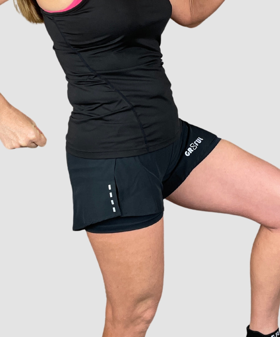 gr8ful® Running Shorts for Women, 2 in 1