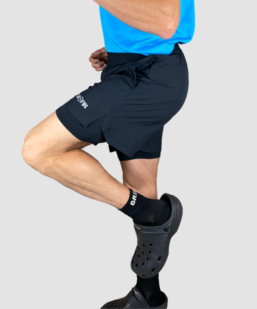 gr8ful® Running Shorts for Men - 2 in 1 - 5"