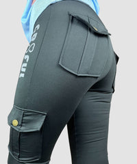 Women's black cargo leggings