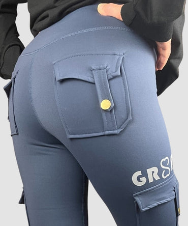 Women's Blue Cargo leggings