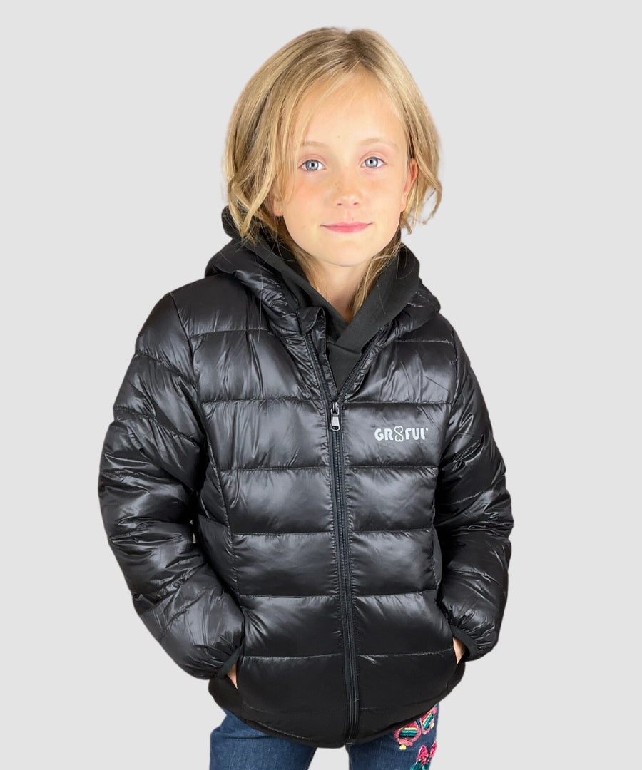 Black down jacket for kids
