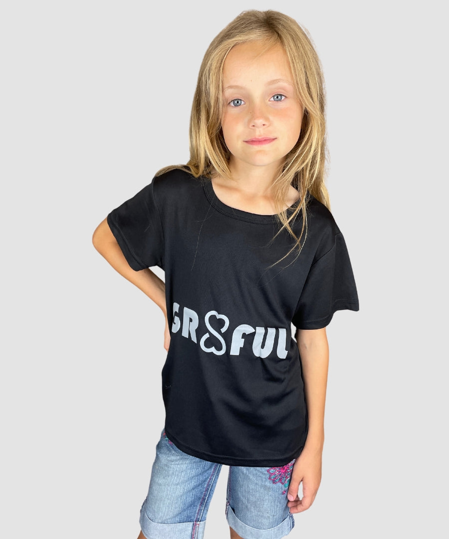 kids black t shirt quick dry