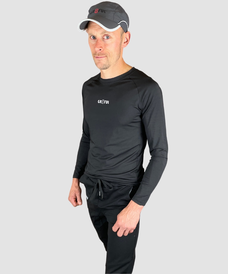 black long sleeve running top