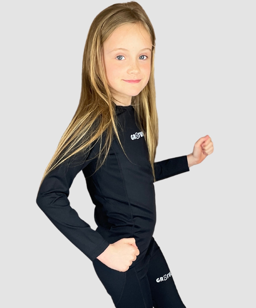 Black kids base layer top