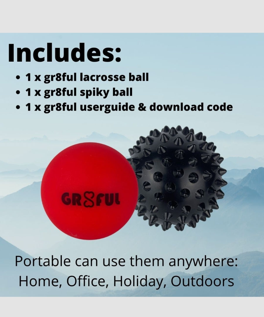 gr8ful® Lacrosse & Spiky Massage Ball Set