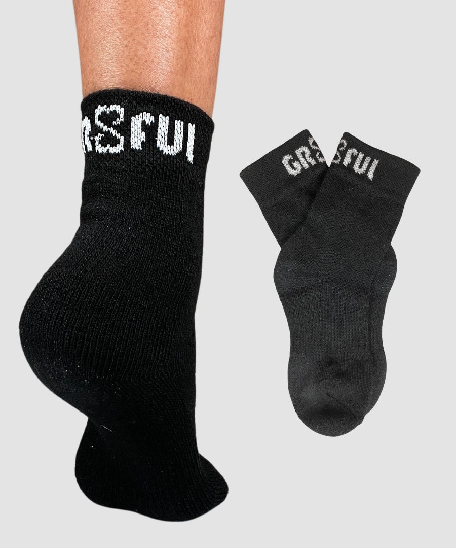 Black merino wool socks by gr8ful