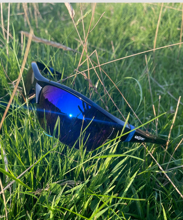 Sports sunglasses black and blue