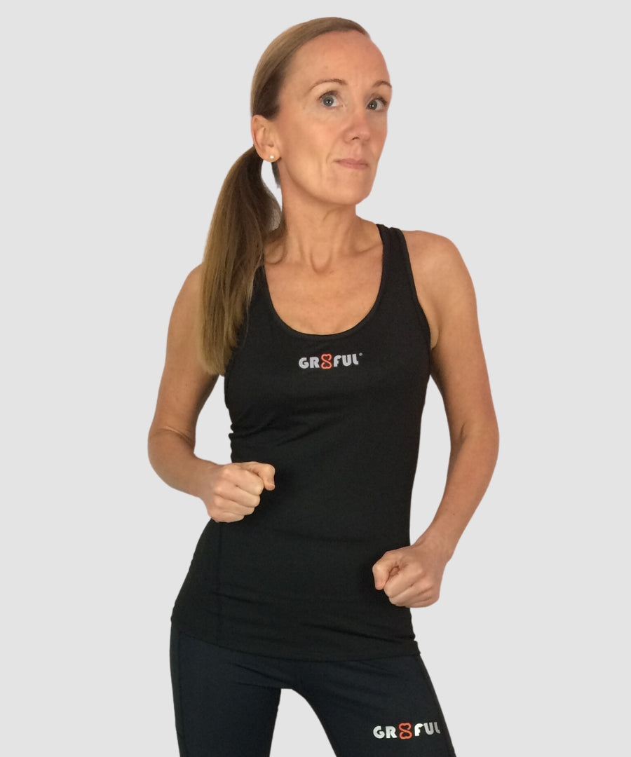 Womens running vest in black